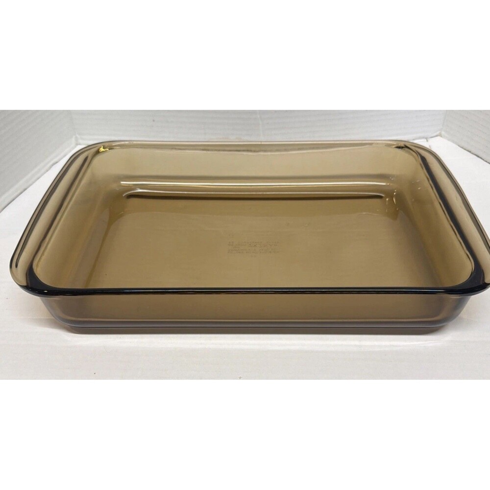 Vintage Pyrex Rectangular Baking Dish Amber #233-R 13x9x2 Ovenware Preowned
